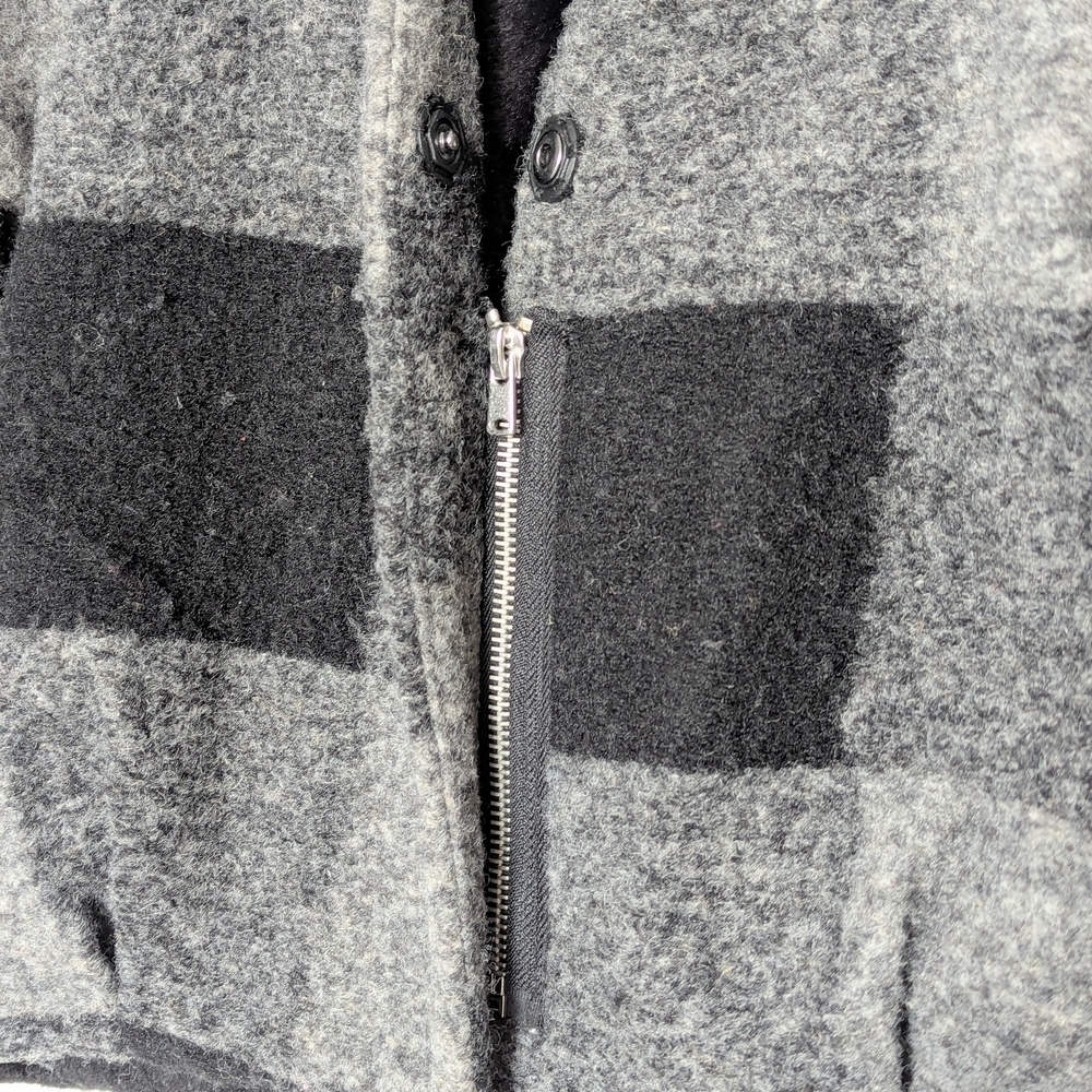 Zara Kids (Size 6) Black & Gray Checkered Wool Blend Jacket w/Faux-Fur Lining - Picture 5 of 16